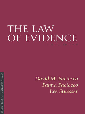 cover image of The Law of Evidence